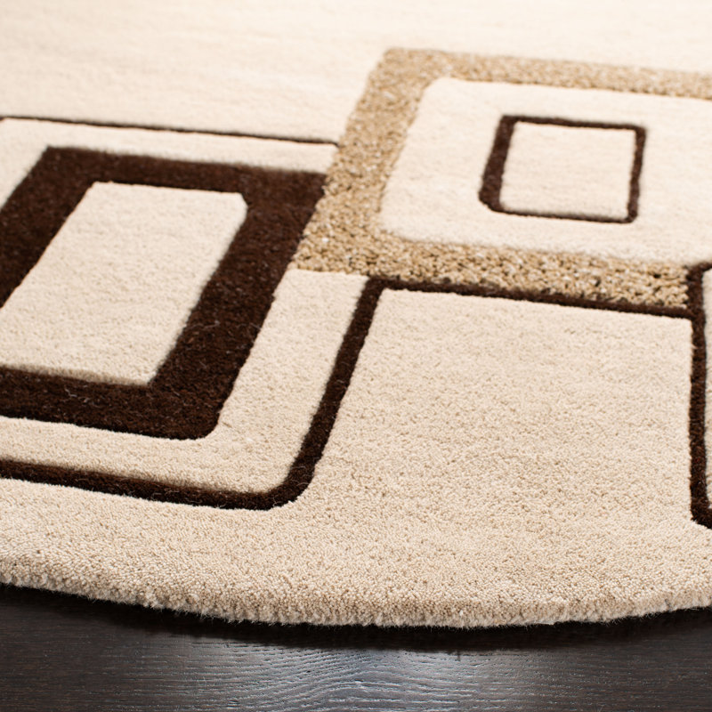 Hand Tufted Wool And Viscose Rug, Round 6'