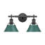 Orwell 2-Light Vanity Light in Pewter with Pine Green-974323184