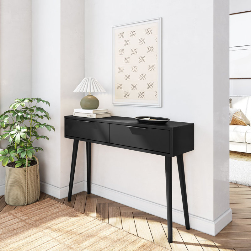 Labrisha 46.25'' Solid Wood Console Table, Black