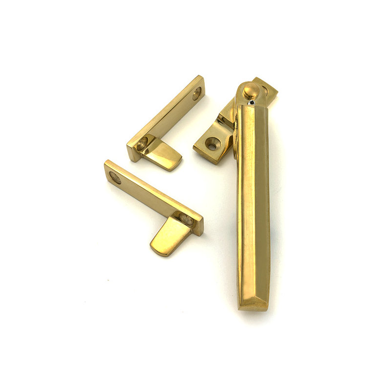 Art Deco Night-Vent Locking Fastener, Polished Brass