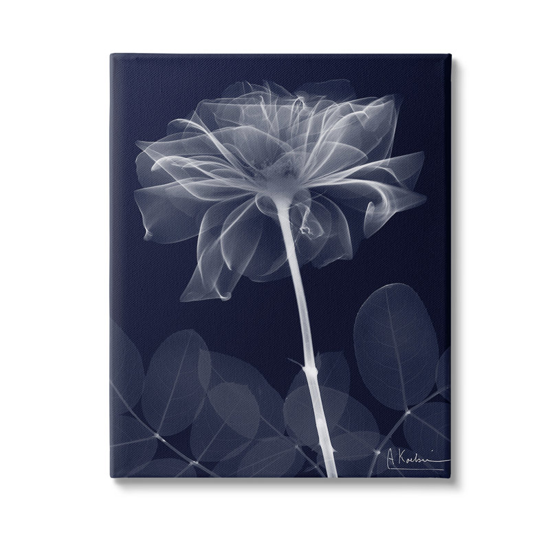 Art mural en forme de fleur sombre par Albert Koetsier, H 48 po x l 36 po