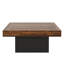 Table basse carrée de style nordique avec base noir mat