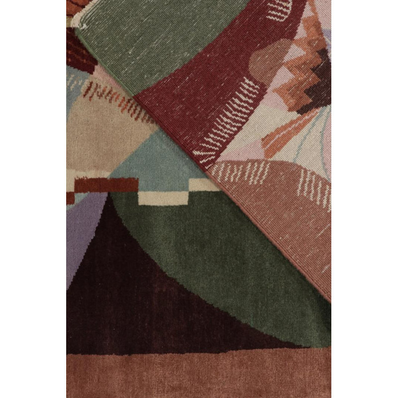 Rug & Kilim’S Chinese Art Deco Rug In Green, Blue & Brown Patterns, Rectangle 9' x 12'