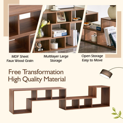 2 Pieces Cube TV Stand,Free Combination Gaming Entertainment Center Media Stand,Open Storage Bookcase Shelf for Living Room,2 Shelf Bookcase L-Shaped TV Console Stand,with Dimensions of 55.1*11.8*17.1