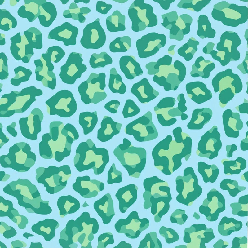 Édredon à motif léopard, Très grand lit, Medium Green Light Blue