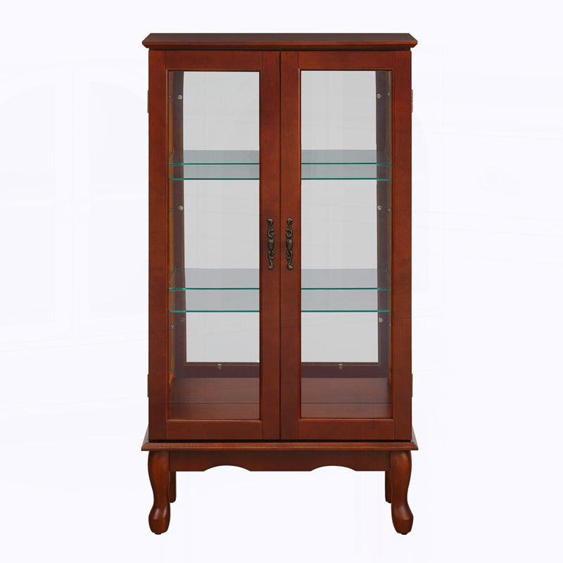 Vitrine Diapaly lumineuse avec tablettes ajustables, Cherry