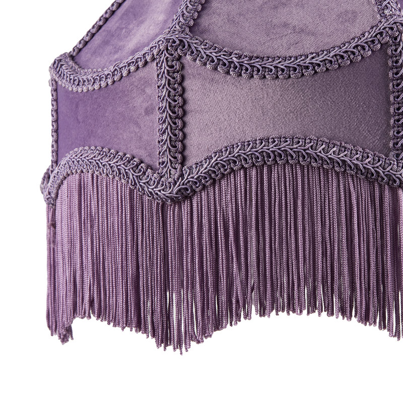 19cm H Velvet Empire Lamp Shade ( No Direct Attachment Method ), Soft Lilac