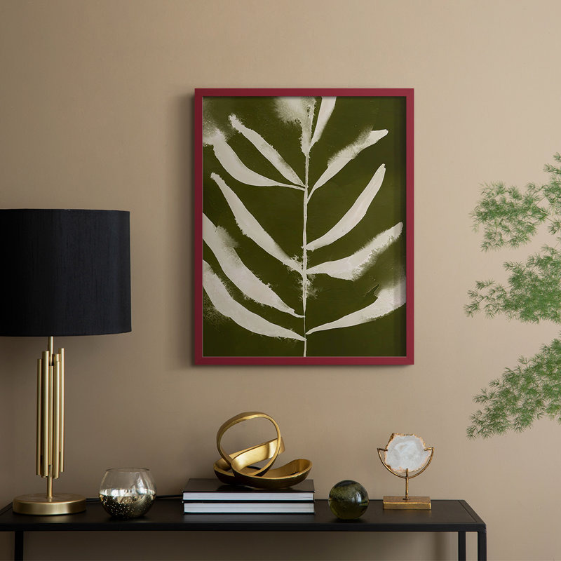 «Organic Bloom II», reproduction encadrée - bois massif, H 15 po x l 12 po, Rouge
