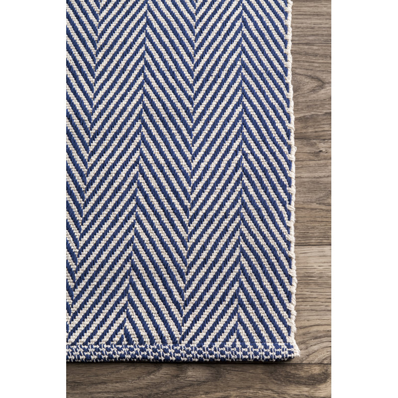 Cotton Chevron Indoor Rug, Runner 2'6" x 8'