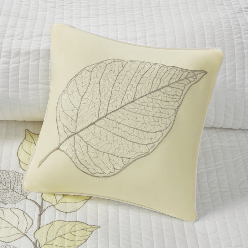 King Size Yellow and White Microfiber Reversible Quilt Set