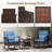 3PCS Outdoor Rocking Set Rattan Rocker Chairs w/ Tempered Glass Coffee Table Wicker Rocker Set-1570623724