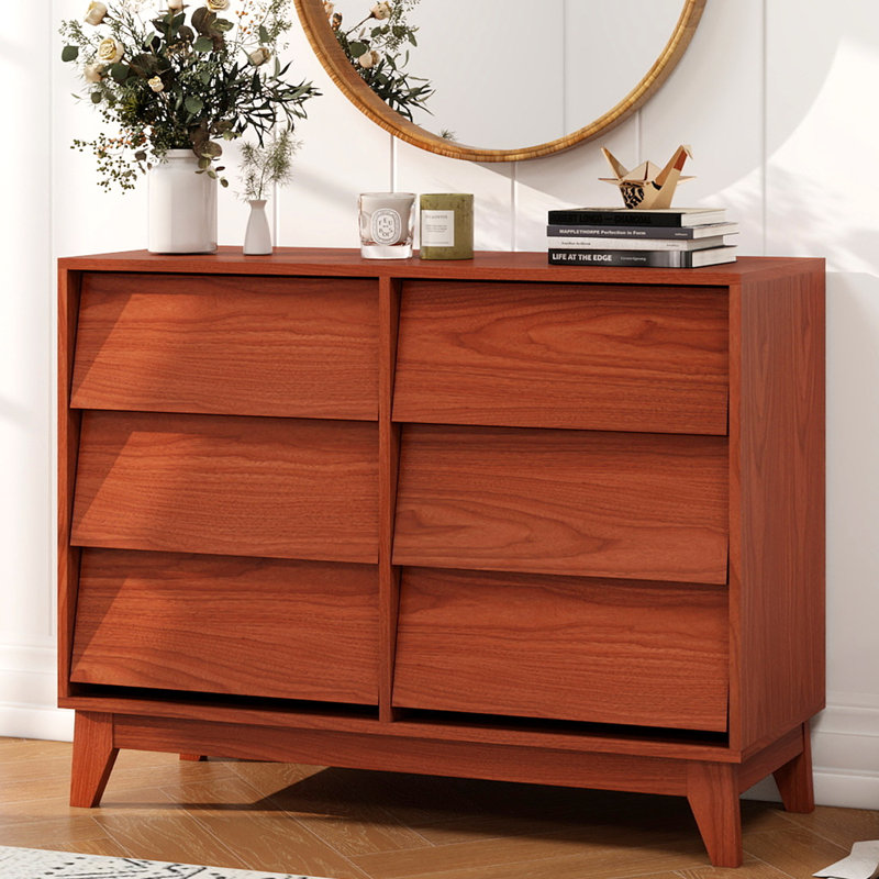Pequena Wooden 6 Drawers Dresser For Bedroom