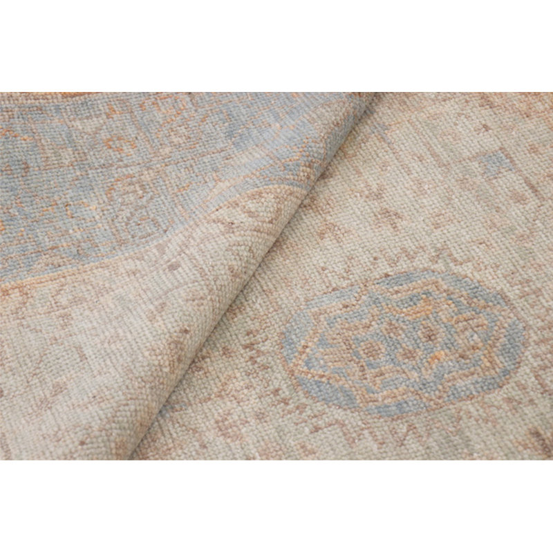 Oushak Rust/L. Blue Wool Area Rug, Rectangle 8'3" x 9'9"