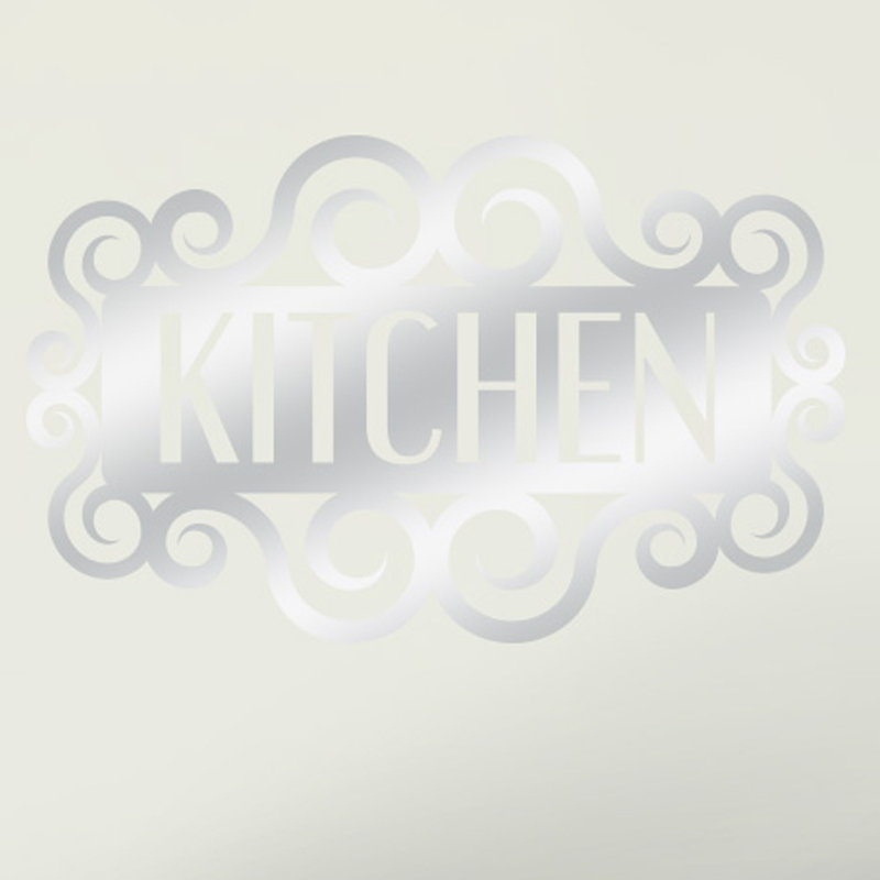 Wall Decal, Shiny Silver, Medium