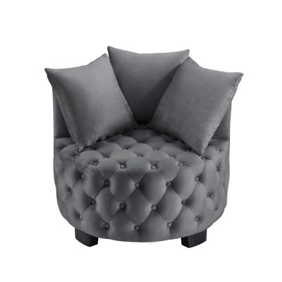 Upholstered Tufted Swivel Chair