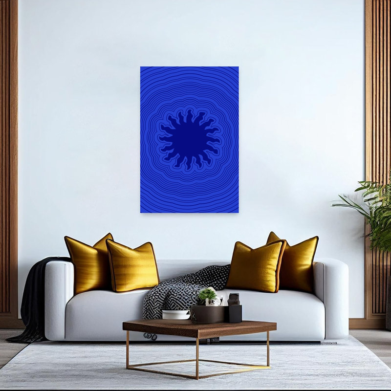 Impression d'art mural abstrait bleu foncé, 60" H x 40" W