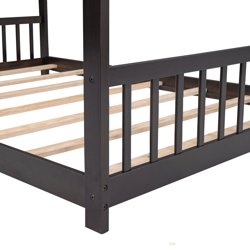 Lit en bois House Bed (Lit), Lit double, Espresso