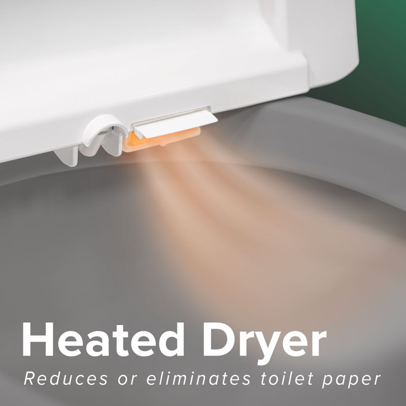 White Electric Bidet Toilet Seat with Heated Seating and Control Panel