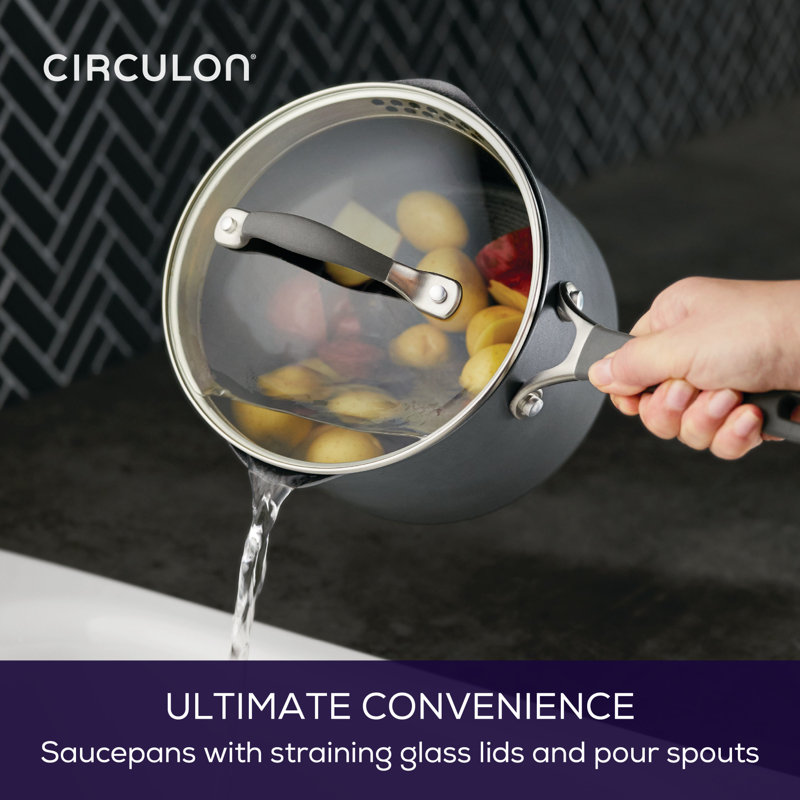 A1 Series with ScratchDefense Technology Nonstick Induction Pots and Pans Cookware Set, 10 Piece, Graphite