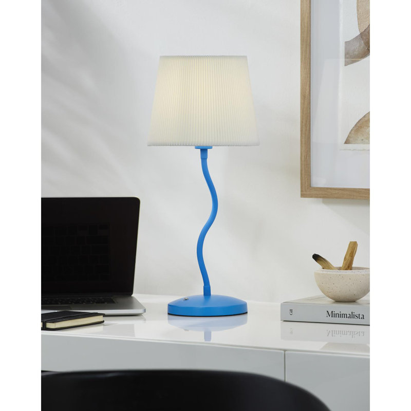 Wilcher Table Lamp, Blue, White