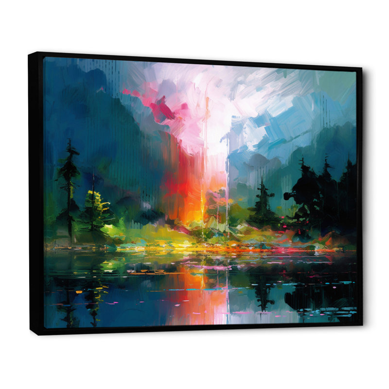 «Scenic Countryside I» sur toile, H 16 po x l 32 po x P 1 po, Cadre flottant noir