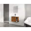 Meuble-lavabo mural de 28 pouces avec lavabo en céramique et porte à fermeture en douceur, conception écologique et peu encombrante