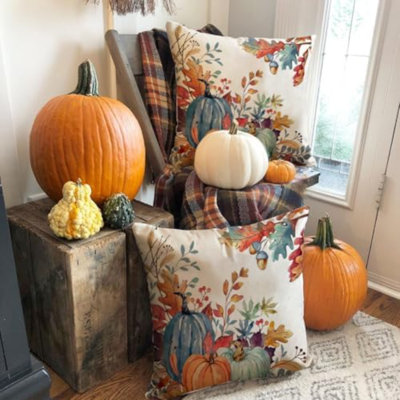 Ensemble de 2 housses de coussin imperméables d'automne 18 x 18 Fall