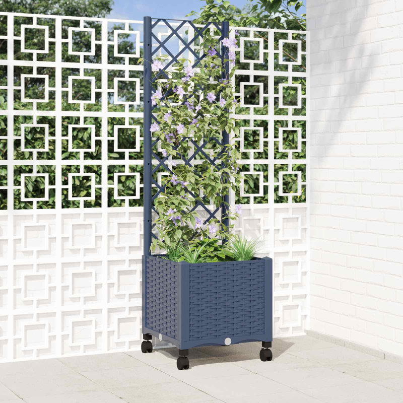 Outdoor Planter Box, 146cm H x 40cm W x 40cm D, Blue Grey