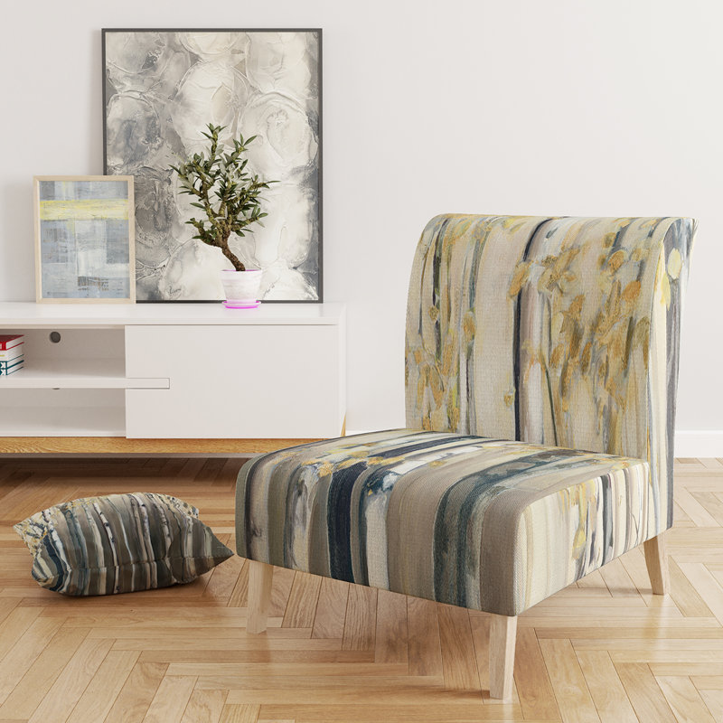 Golden Birch Forest I - Landscapes Upholstered Slipper Chair
