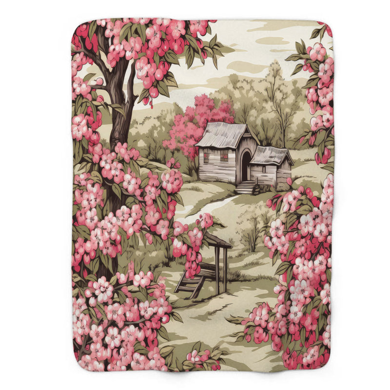 Jeté en sherpa 1 pièce Orchard Oasis, L 60 po x L 80 po
