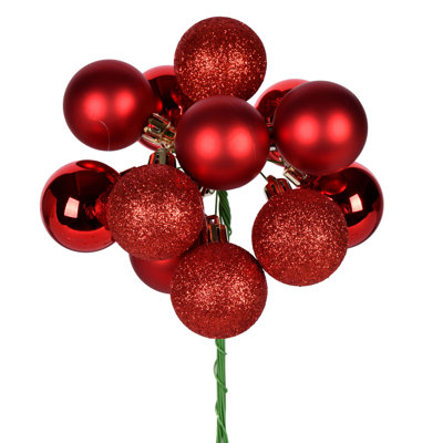 12" Ball Ornament Christmas Pick