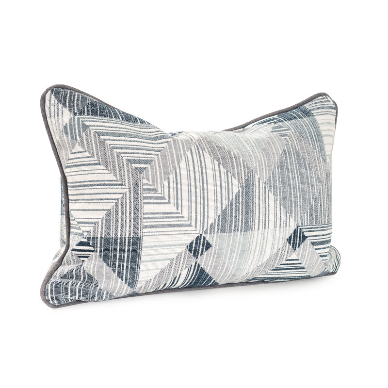 Oreiller en polyester 14 x 22 Prisma, Bleu/gris, Polyester, Rectangle H 14 po x l 22 po