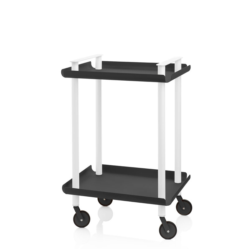 Zeigler Serving Cart, White, Black