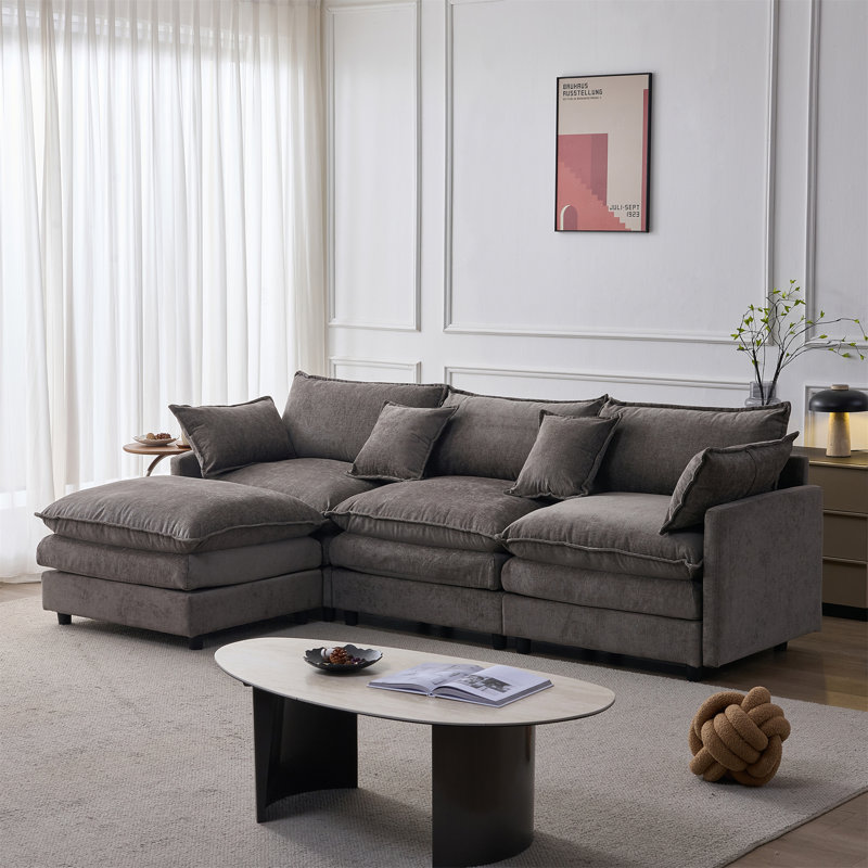 Canapé modulaire de 105 po, Gris
