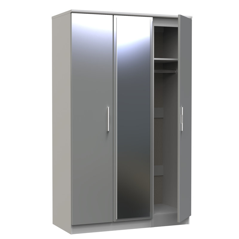 Fully Assembled Knightsbridge 3 Door Wardrobe, Grey