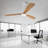 60 Inch Modern Ceiling Fan With 3 Color Dimmable 3 Solide Wood Blades Remote Control Reversible DC Motor With Led Light-126007554