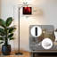 Lampe sur pied à arc avec abat-jour réglable, rose vif, pleine floraison, rouge foncé, orange, lampe sur pied, 3 températures de couleur, intensité variable, grand mât avec interrupteur au pied pour la chambre à coucher
