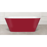 Painted Vetralla 58-3/4" X 29-2/8" Freestanding Soaking Bathtub In Volcanic Limestone With No Overflow Hole