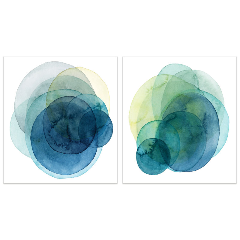 «Evolving Planets I and IV», ensemble de reproductions d'art sur verre sans cadre