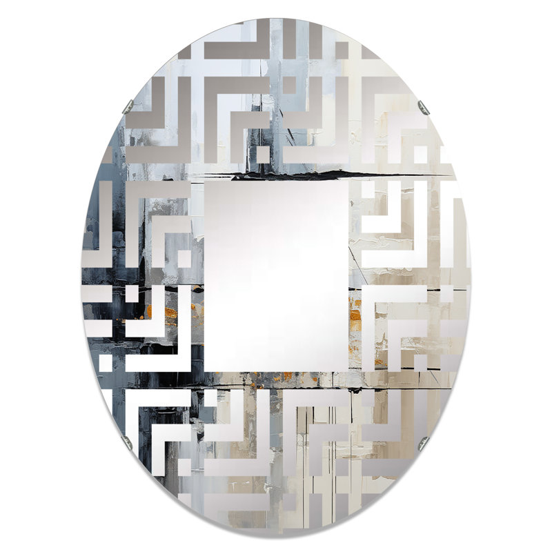 Miroir décoratif ovale gris Collage Reflections II, L 20 po x H 30 po