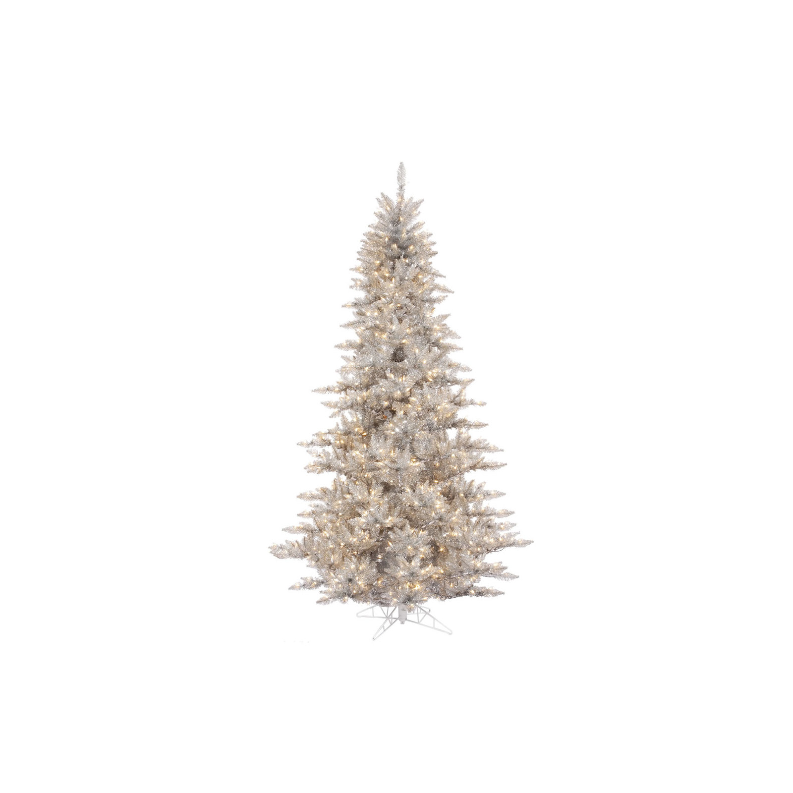 Silver Tinsel Fir Artificial Christmas Tree, 7.5' H