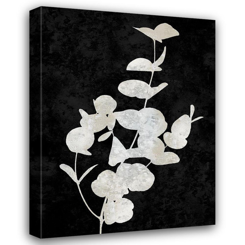 Art sur toile tendue avec châssis Lark Manor ™ Carson, Danielle: Nature blanc sur noir I, H 24 po x l 19 po