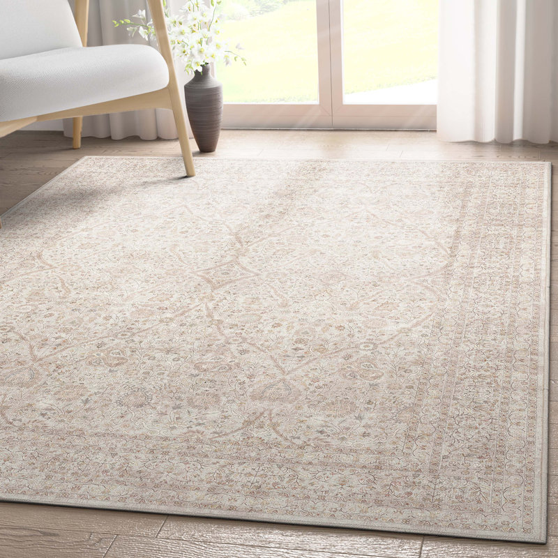 Tapis ivoire et crème Ervin Isolde, Rectangle 3 pi 11 po x 5 pi 3 po