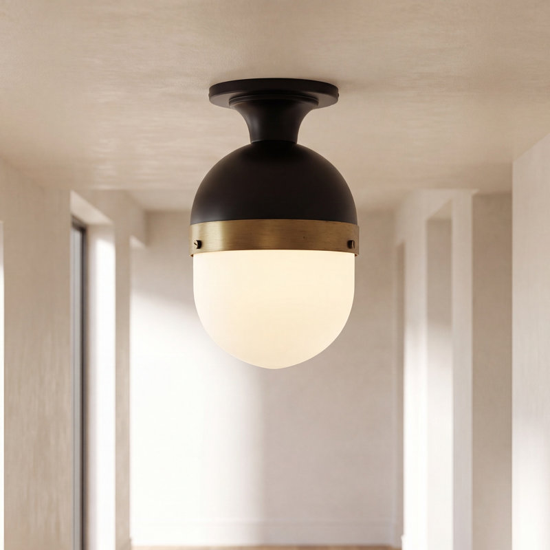 Marie Matte Black 1 - Bulb 8" W Outdoor Ceiling Mount