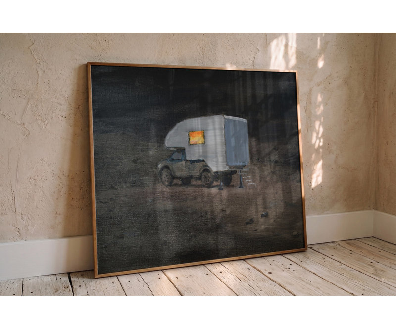 Warm Camper Night Print by Other Artist, 18 × 12, Framed Print, Brown