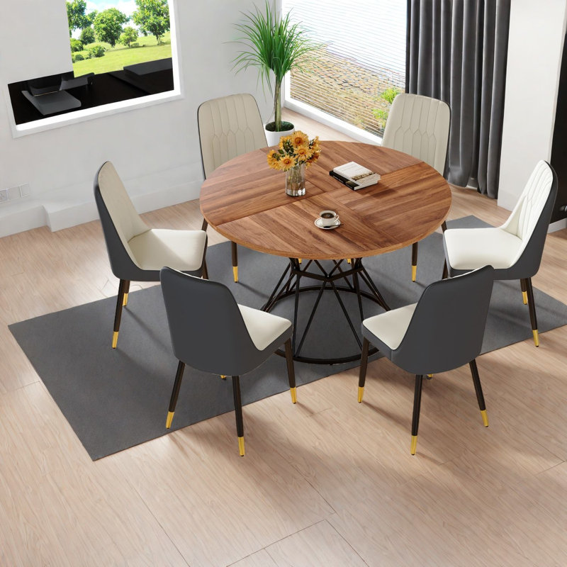 Ensembles de table de salle à manger (doit inclure à la fois la table et la chaise) Cuisine moderne en MDF de 6 pièces