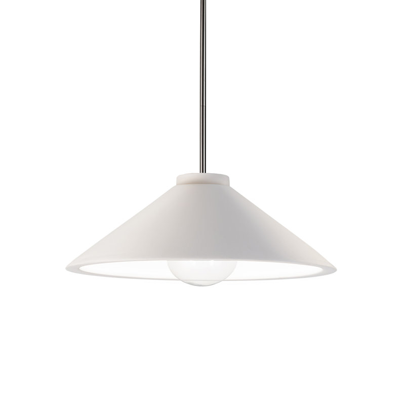 1 - Light Cone Cone LED Pendant with Metal Accents, Dark Bronze, Gloss White/Gloss White