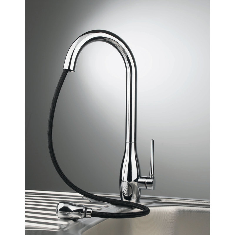 Robinet de cuisine à poignée simple Salina, Chrome