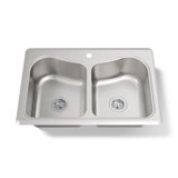 Staccato 33" L x 22" W Drop-In Kitchen Sink with Single Faucet Hole