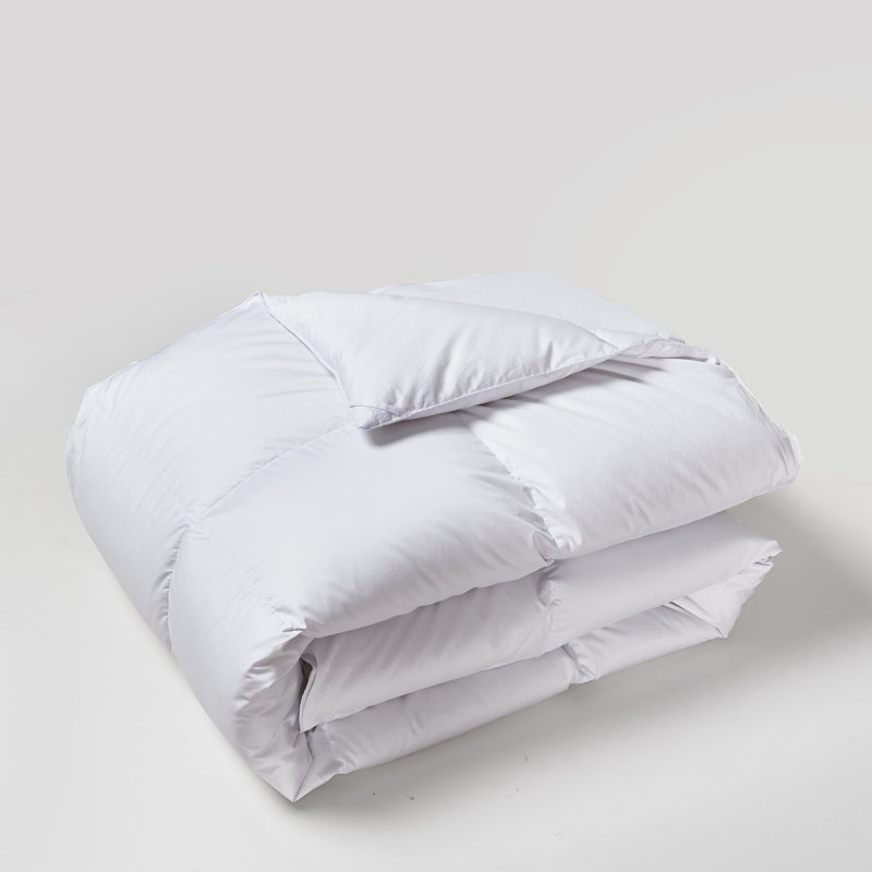 Sateen Cotton European Goose Down Comforter - All Seasons, Full/Queen